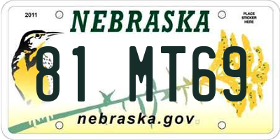 NE license plate 81MT69