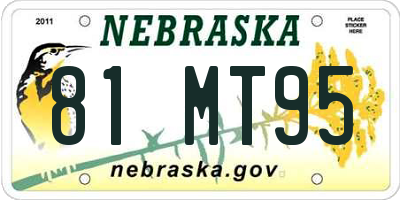 NE license plate 81MT95