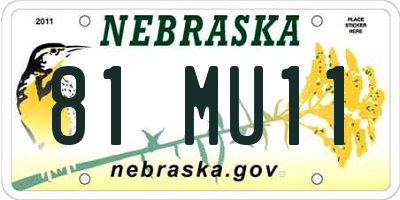 NE license plate 81MU11