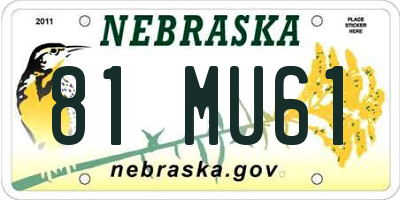 NE license plate 81MU61