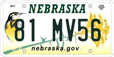 NE license plate 81MV56