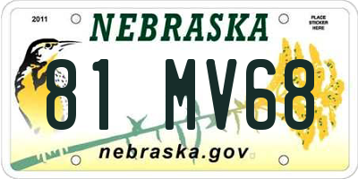 NE license plate 81MV68