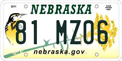 NE license plate 81MZ06