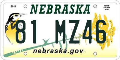 NE license plate 81MZ46