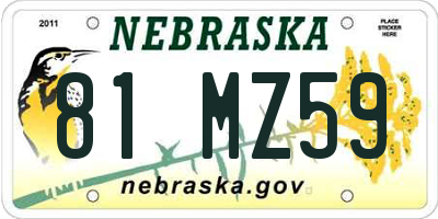 NE license plate 81MZ59