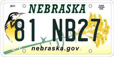 NE license plate 81NB27