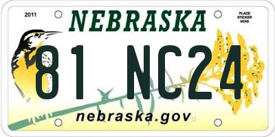 NE license plate 81NC24