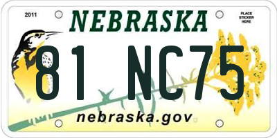 NE license plate 81NC75