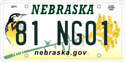 NE license plate 81NG01
