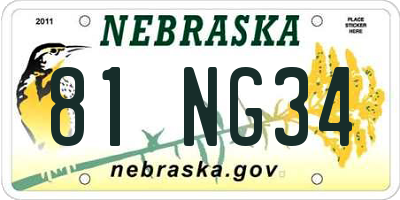 NE license plate 81NG34