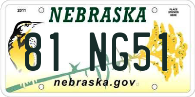 NE license plate 81NG51