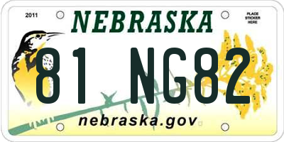 NE license plate 81NG82