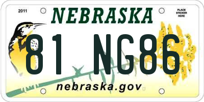 NE license plate 81NG86