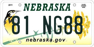 NE license plate 81NG88