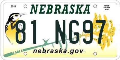 NE license plate 81NG97