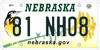 NE license plate 81NH08