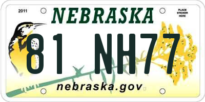 NE license plate 81NH77