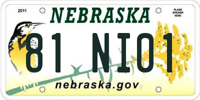 NE license plate 81NI01