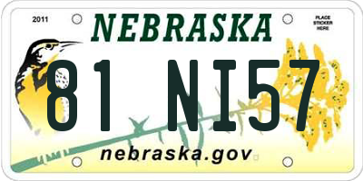 NE license plate 81NI57