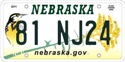 NE license plate 81NJ24