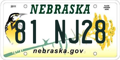 NE license plate 81NJ28