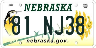 NE license plate 81NJ38