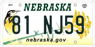 NE license plate 81NJ59