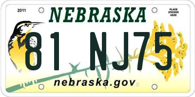 NE license plate 81NJ75