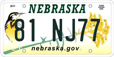NE license plate 81NJ77