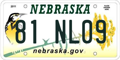 NE license plate 81NL09
