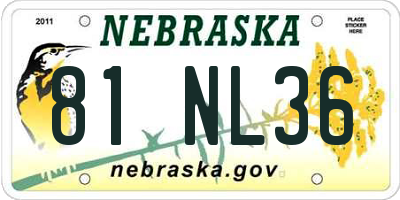 NE license plate 81NL36