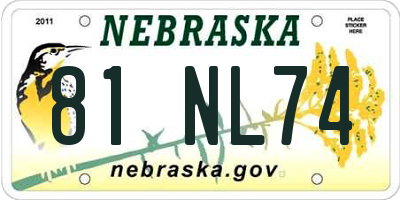 NE license plate 81NL74