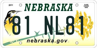 NE license plate 81NL81