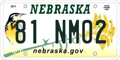 NE license plate 81NM02