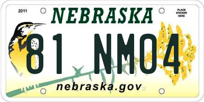 NE license plate 81NM04