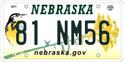 NE license plate 81NM56