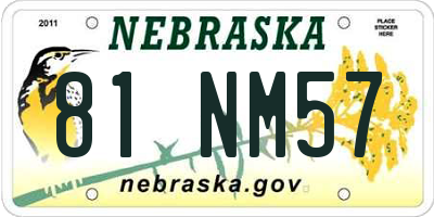 NE license plate 81NM57