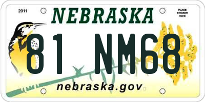NE license plate 81NM68