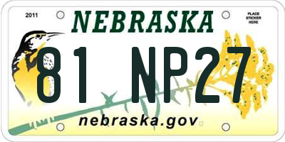NE license plate 81NP27