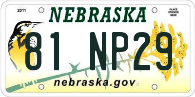 NE license plate 81NP29