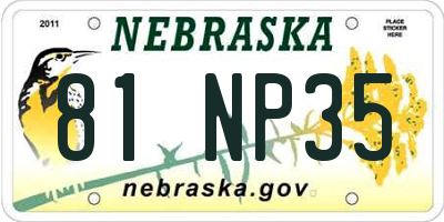 NE license plate 81NP35