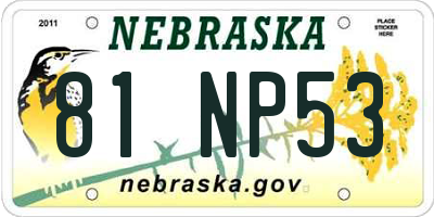 NE license plate 81NP53