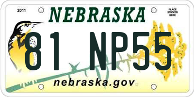 NE license plate 81NP55