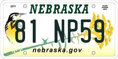 NE license plate 81NP59