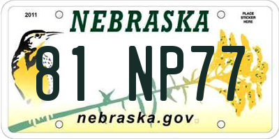 NE license plate 81NP77