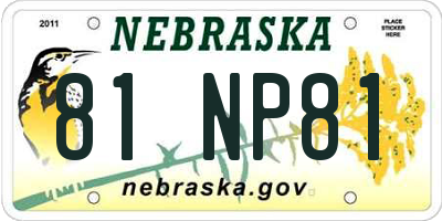 NE license plate 81NP81