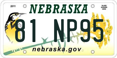 NE license plate 81NP95