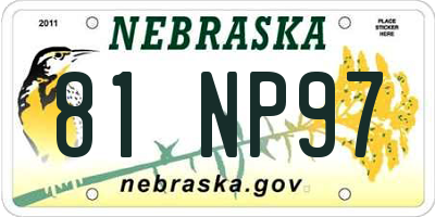 NE license plate 81NP97