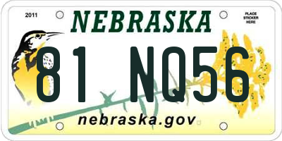 NE license plate 81NQ56