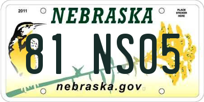 NE license plate 81NS05